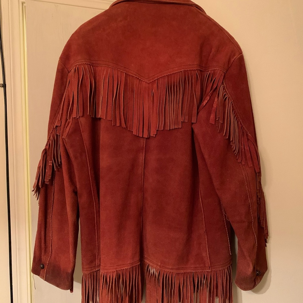 Vintage Rust Suede Fringe Jacket Size 40 – Made in Mexico Western Style - Picture 4 of 4